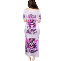 Rose Skull Family Matching Puletasi and Hawaiian Shirt Bitch I'm The Fucking Queen - Wonder Print Shop