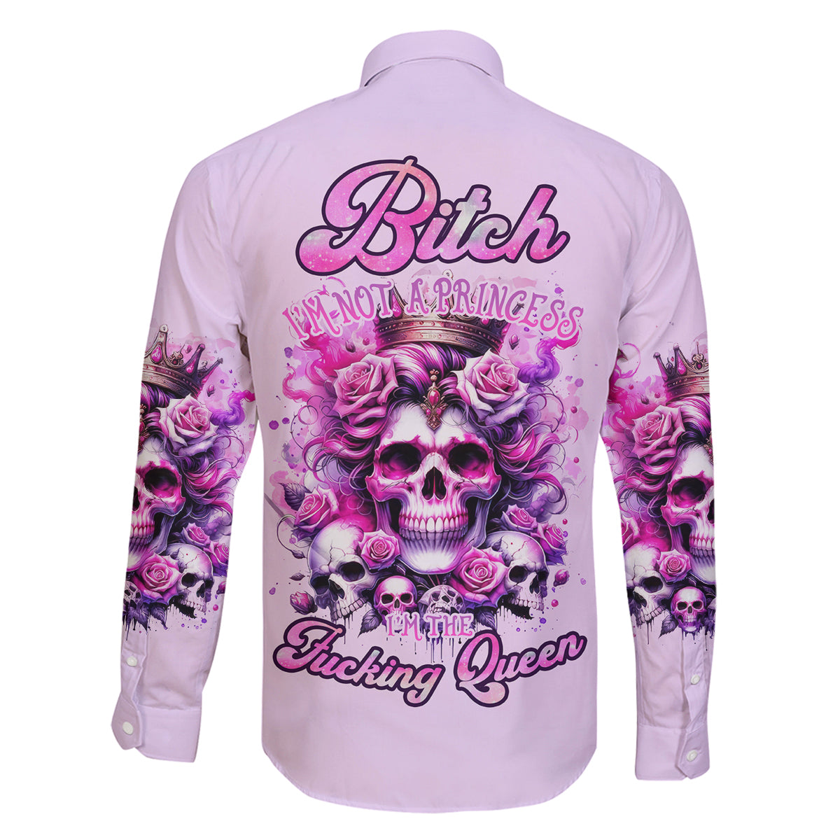 Rose Skull Family Matching Summer Maxi Dress and Hawaiian Shirt Bitch I'm The Fucking Queen - Wonder Print Shop