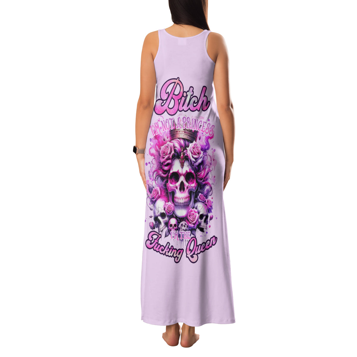 Rose Skull Family Matching Tank Maxi Dress and Hawaiian Shirt Bitch I'm The Fucking Queen - Wonder Print Shop