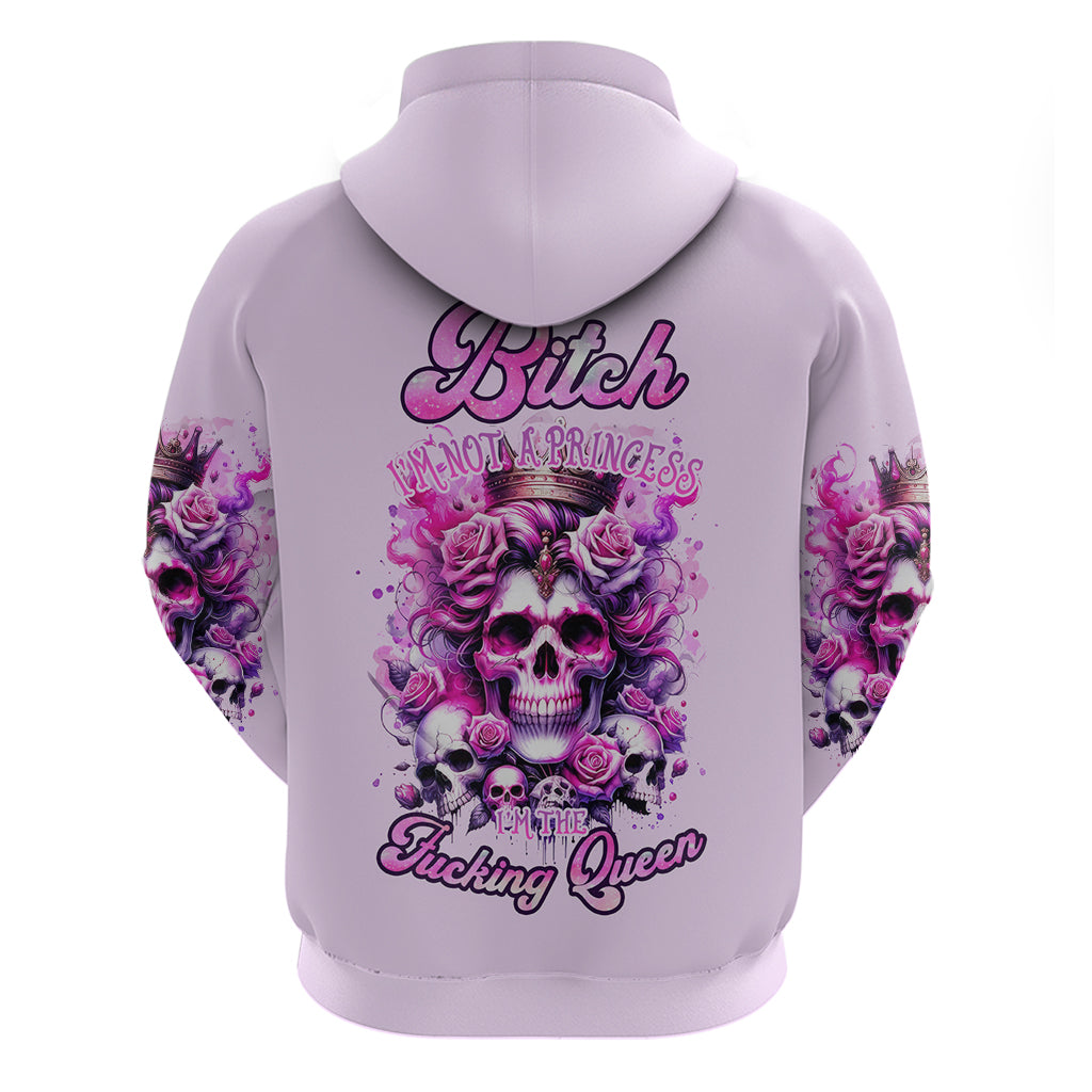 Rose Skull Hoodie Bitch I'm The Fucking Queen - Wonder Print Shop
