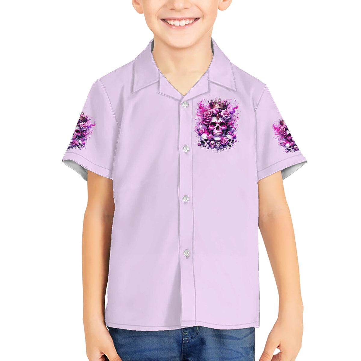Rose Skull Kid Hawaiian Shirt Bitch I'm The Fucking Queen - Wonder Print Shop