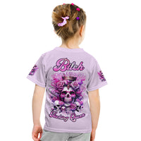 Rose Skull Kid T Shirt Bitch I'm The Fucking Queen - Wonder Print Shop