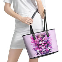 Rose Skull Leather Tote Bag Bitch I'm The Fucking Queen - Wonder Print Shop