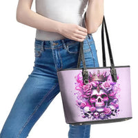 Rose Skull Leather Tote Bag Bitch I'm The Fucking Queen - Wonder Print Shop