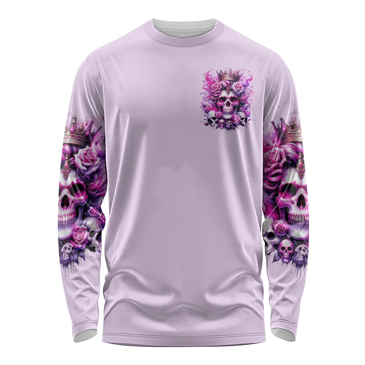 Rose Skull Long Sleeve Shirt Bitch I'm The Fucking Queen - Wonder Print Shop