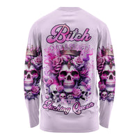 Rose Skull Long Sleeve Shirt Bitch I'm The Fucking Queen - Wonder Print Shop