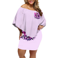 Rose Skull Off Shoulder Short Dress Bitch I'm The Fucking Queen - Wonder Print Shop