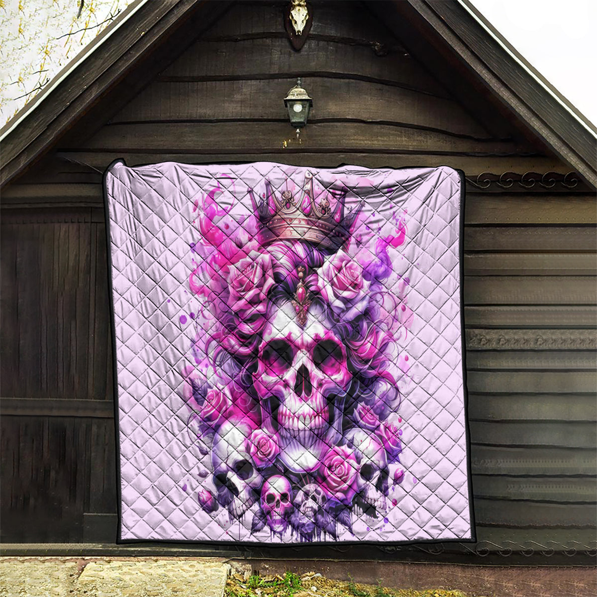 Rose Skull Quilt Bitch I'm The Fucking Queen - Wonder Print Shop