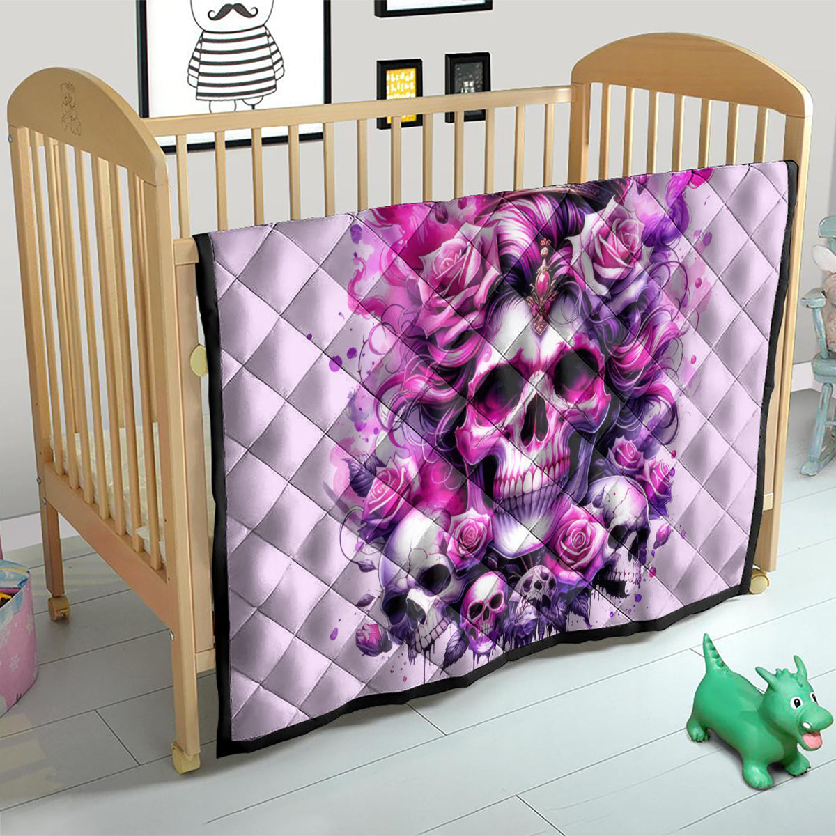 Rose Skull Quilt Bitch I'm The Fucking Queen - Wonder Print Shop