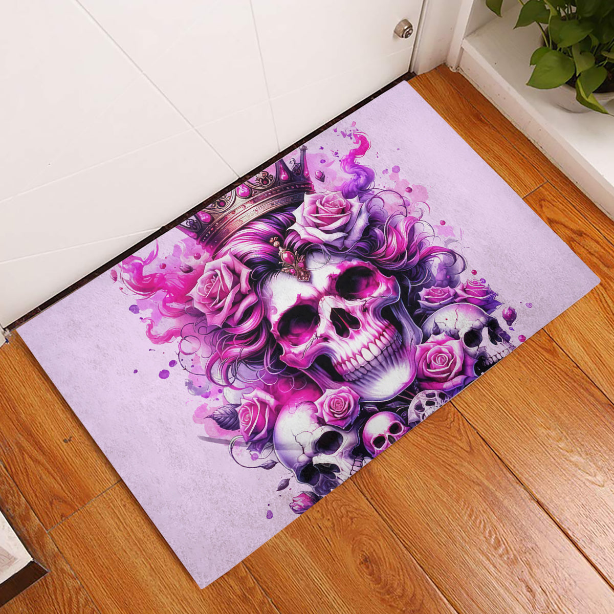 Rose Skull Rubber Doormat Bitch I'm The Fucking Queen - Wonder Print Shop