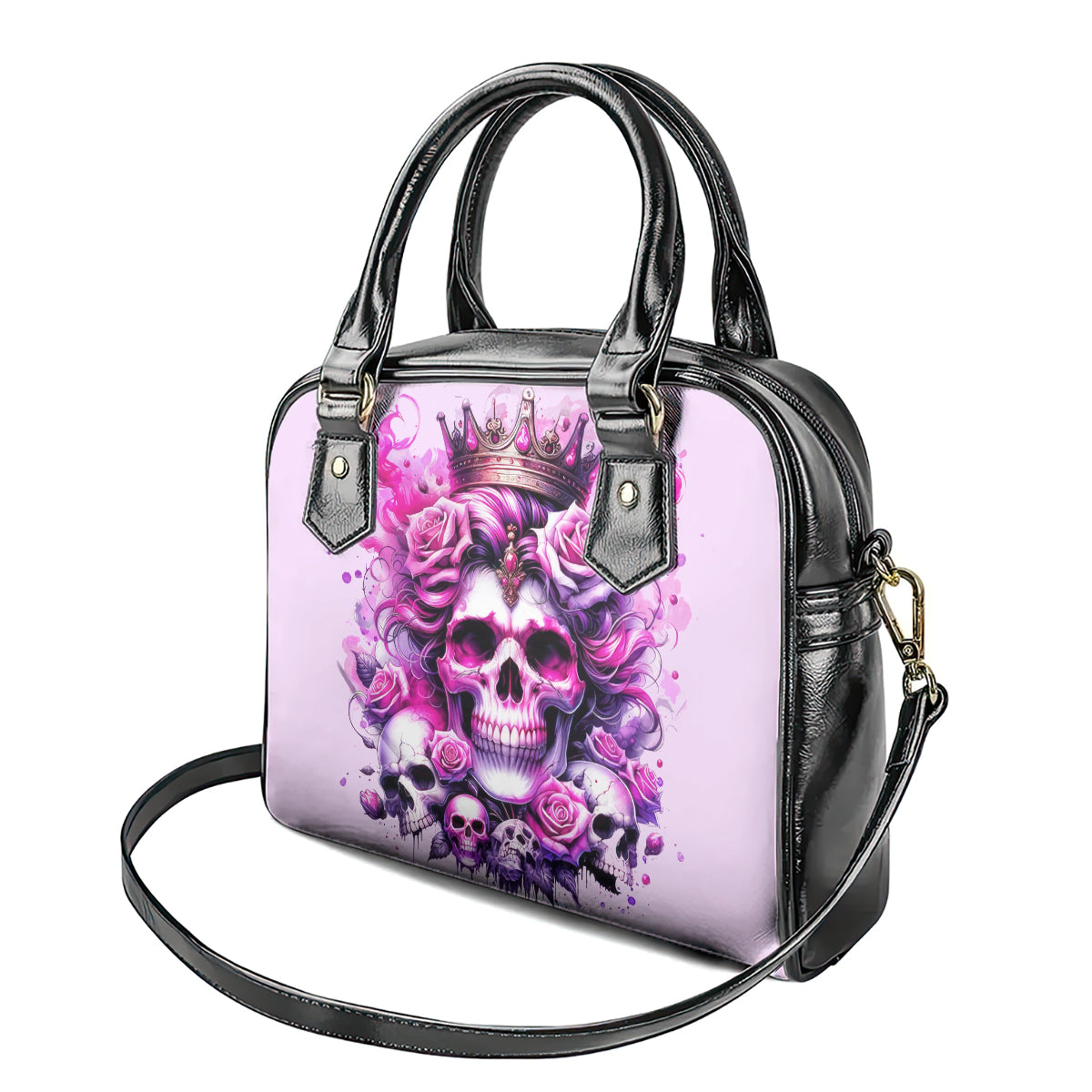 Rose Skull Shoulder Handbag Bitch I'm The Fucking Queen