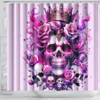 Rose Skull Shower Curtain Bitch I'm The Fucking Queen