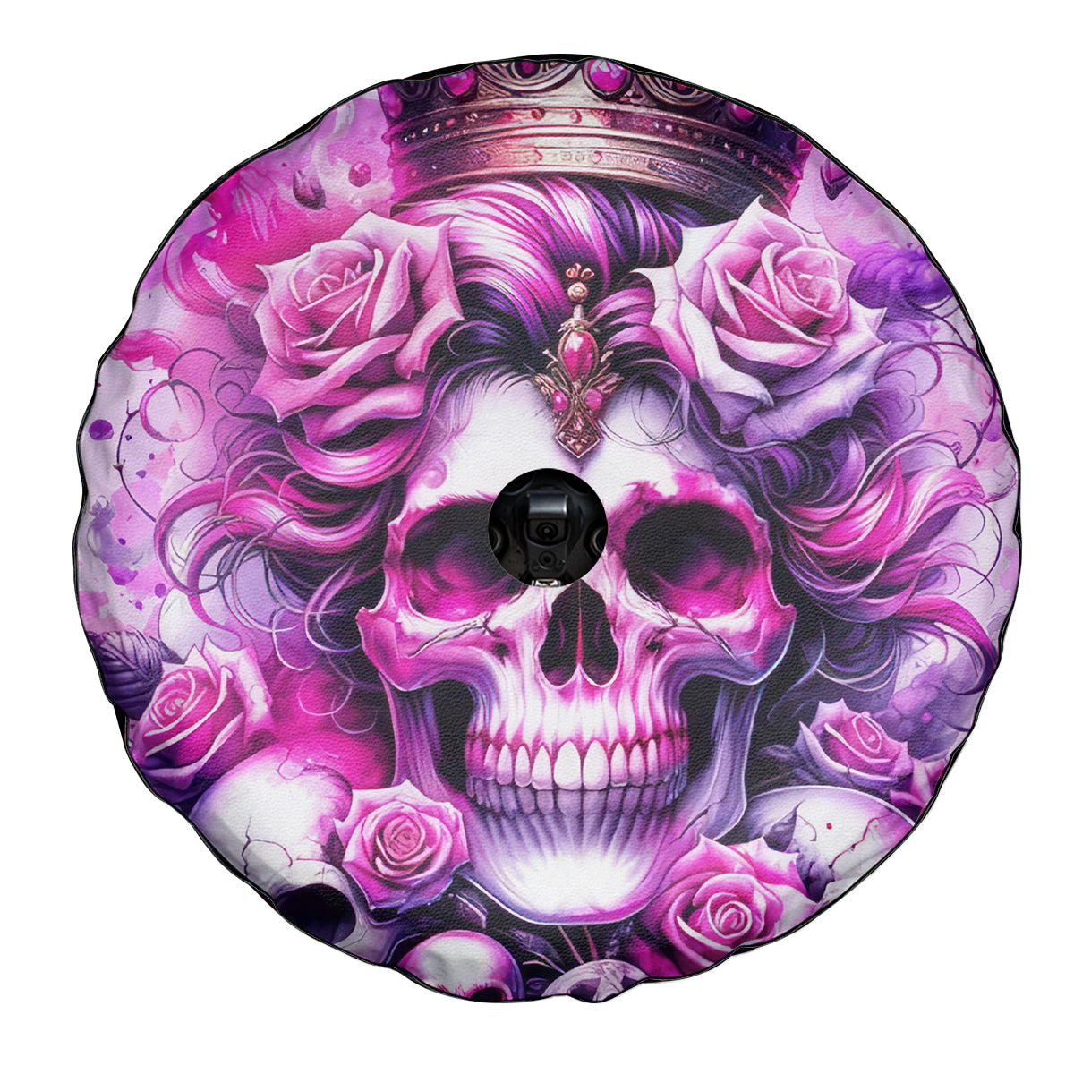 Rose Skull Spare Tire Cover Bitch I'm The Fucking Queen - Wonder Print Shop