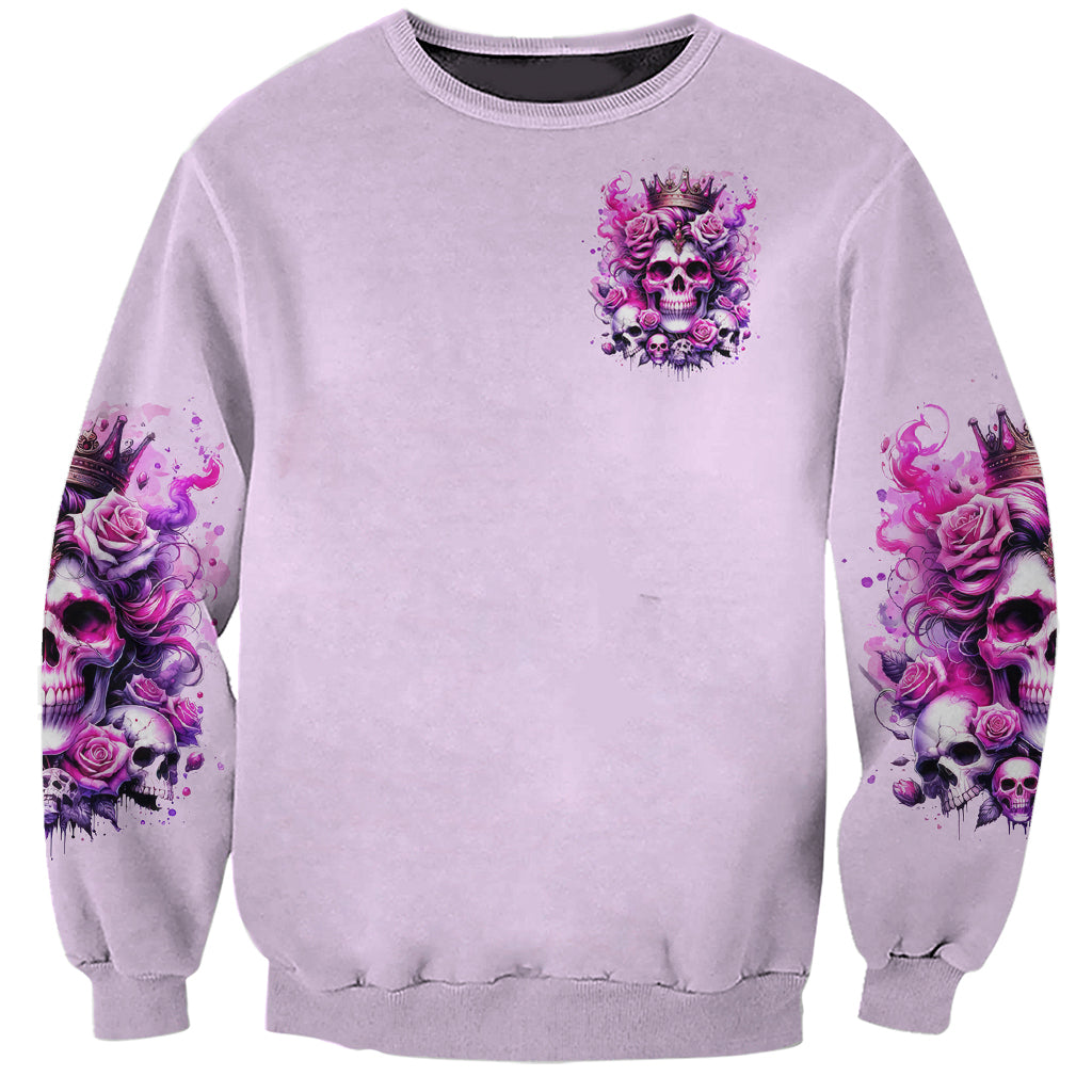 Rose Skull Sweatshirt Bitch I'm The Fucking Queen - Wonder Print Shop