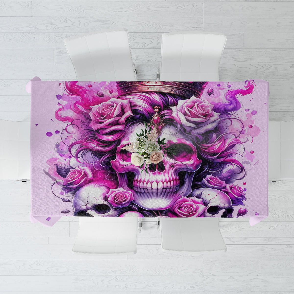 Rose Skull Tablecloth Bitch I'm The Fucking Queen - Wonder Print Shop