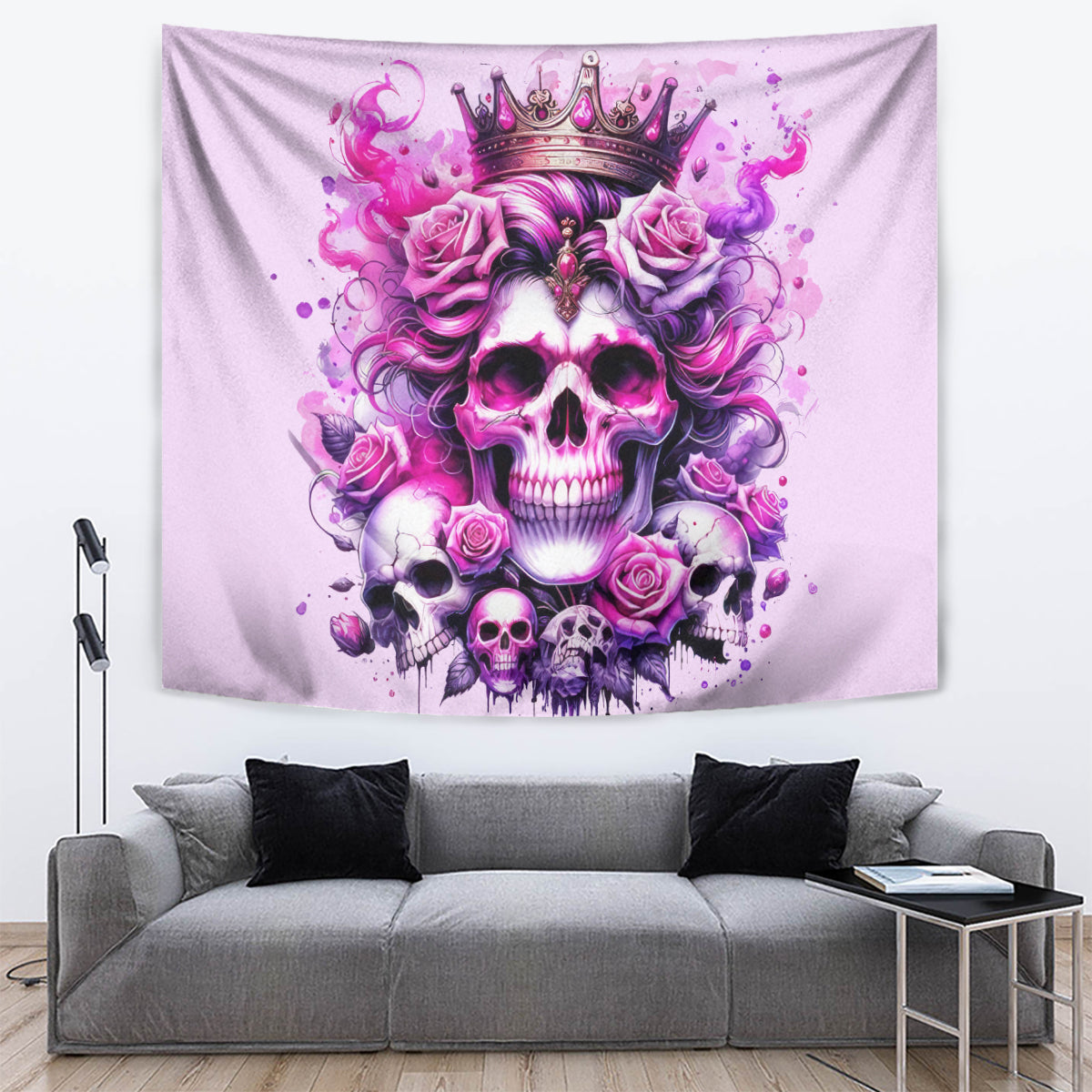 Rose Skull Tapestry Bitch I'm The Fucking Queen - Wonder Print Shop