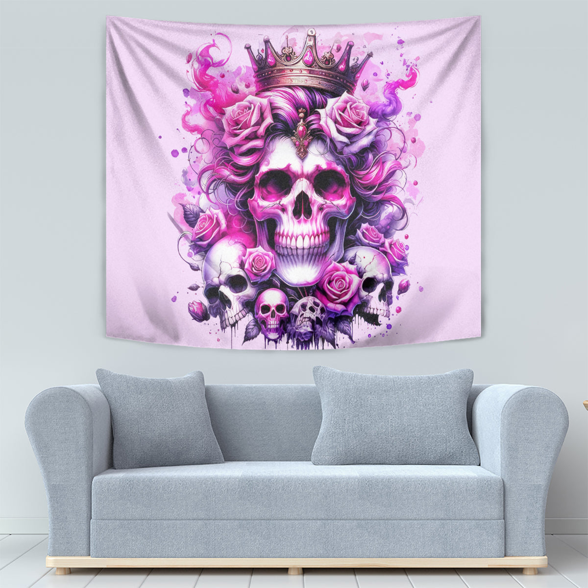 Rose Skull Tapestry Bitch I'm The Fucking Queen - Wonder Print Shop