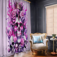 Rose Skull Window Curtain Bitch I'm The Fucking Queen - Wonder Print Shop
