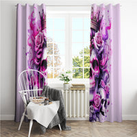 Rose Skull Window Curtain Bitch I'm The Fucking Queen - Wonder Print Shop