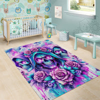 Flower Skull Angel Area Rug Stuck Between IDK IDC and IDGAF - Wonder Print Shop