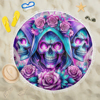Flower Skull Angel Beach Blanket Stuck Between IDK IDC and IDGAF - Wonder Print Shop