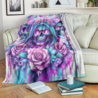 Flower Skull Angel Blanket Stuck Between IDK IDC and IDGAF