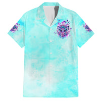 Flower Skull Angel Family Matching Off Shoulder Short Dress and Hawaiian Shirt Stuck Between IDK IDC and IDGAF - Wonder Print Shop