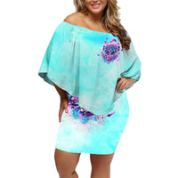 Flower Skull Angel Family Matching Off Shoulder Short Dress and Hawaiian Shirt Stuck Between IDK IDC and IDGAF - Wonder Print Shop