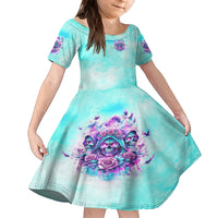 Flower Skull Angel Family Matching Summer Maxi Dress and Hawaiian Shirt Stuck Between IDK IDC and IDGAF - Wonder Print Shop