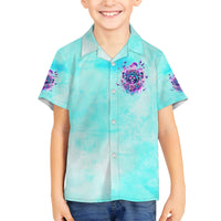 Flower Skull Angel Family Matching Summer Maxi Dress and Hawaiian Shirt Stuck Between IDK IDC and IDGAF - Wonder Print Shop