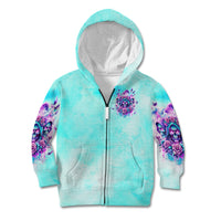 Flower Skull Angel Kid Hoodie Stuck Between IDK IDC and IDGAF - Wonder Print Shop