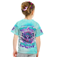 Flower Skull Angel Kid T Shirt Stuck Between IDK IDC and IDGAF - Wonder Print Shop