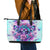 Flower Skull Angel Leather Tote Bag Stuck Between IDK IDC and IDGAF - Wonder Print Shop