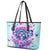 Flower Skull Angel Leather Tote Bag Stuck Between IDK IDC and IDGAF - Wonder Print Shop