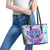 Flower Skull Angel Leather Tote Bag Stuck Between IDK IDC and IDGAF - Wonder Print Shop