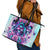Flower Skull Angel Leather Tote Bag Stuck Between IDK IDC and IDGAF - Wonder Print Shop