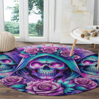 Flower Skull Angel Round Carpet Stuck Between IDK IDC and IDGAF