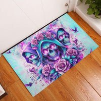 Flower Skull Angel Rubber Doormat Stuck Between IDK IDC and IDGAF - Wonder Print Shop
