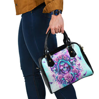 Flower Skull Angel Shoulder Handbag Stuck Between IDK IDC and IDGAF