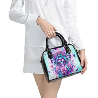 Flower Skull Angel Shoulder Handbag Stuck Between IDK IDC and IDGAF