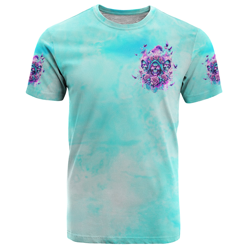 Flower Skull Angel T Shirt Stuck Between IDK IDC and IDGAF - Wonder Print Shop