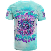 Flower Skull Angel T Shirt Stuck Between IDK IDC and IDGAF - Wonder Print Shop