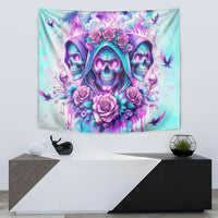 Flower Skull Angel Tapestry Stuck Between IDK IDC and IDGAF - Wonder Print Shop