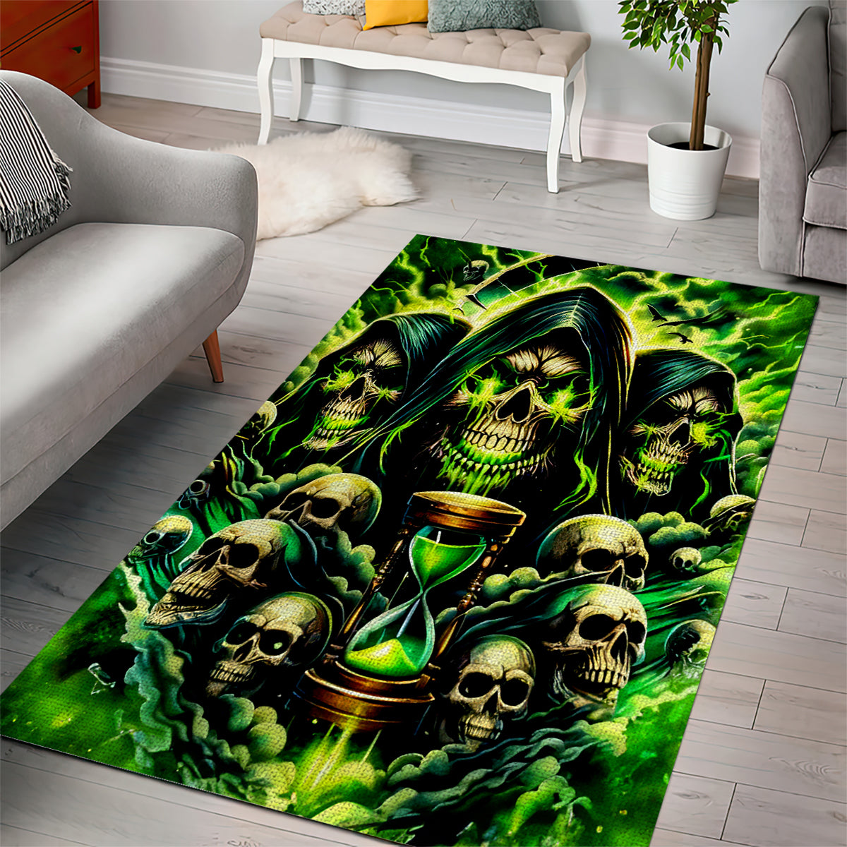Flame Skull Area Rug I Have 3 Sides Quite Sweet Funny Crazy - Wonder Print Shop