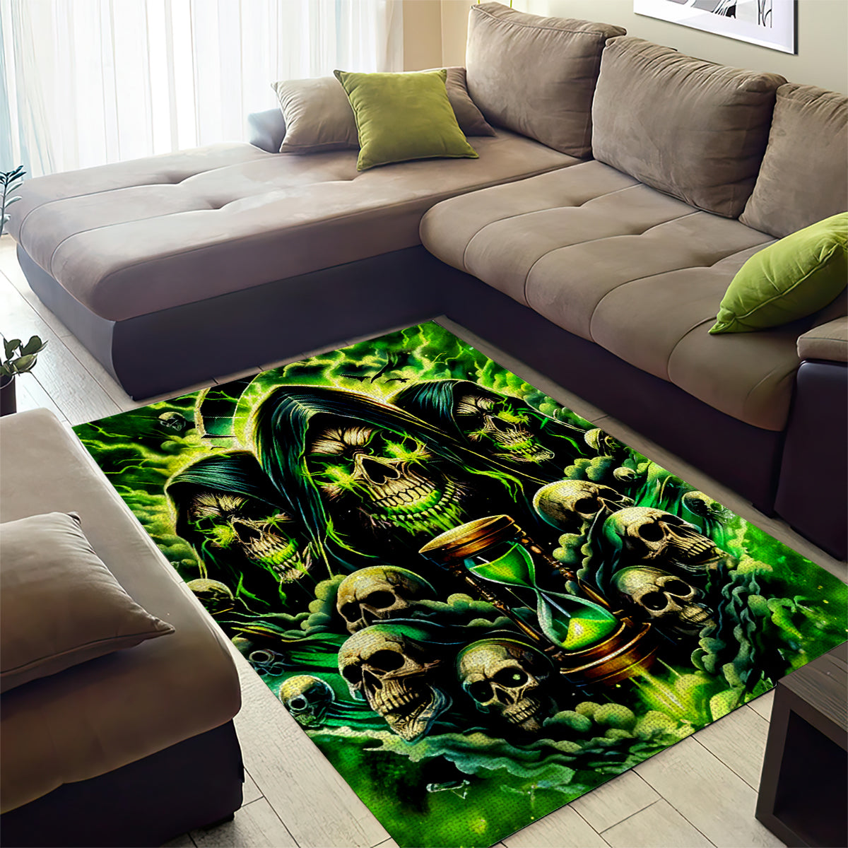 Flame Skull Area Rug I Have 3 Sides Quite Sweet Funny Crazy - Wonder Print Shop