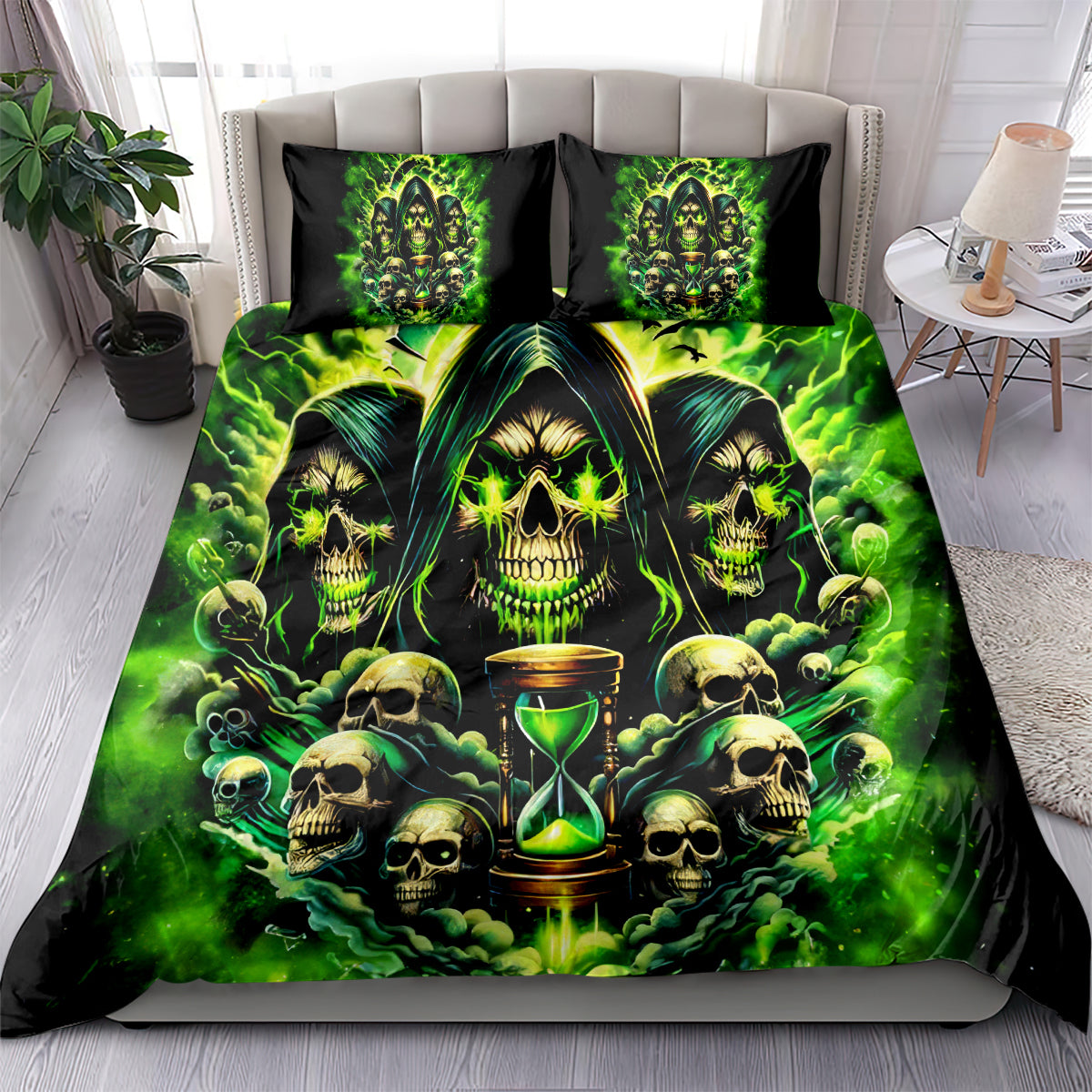 Flame Skull Bedding Set I Have 3 Sides Quite Sweet Funny Crazy - Wonder Print Shop