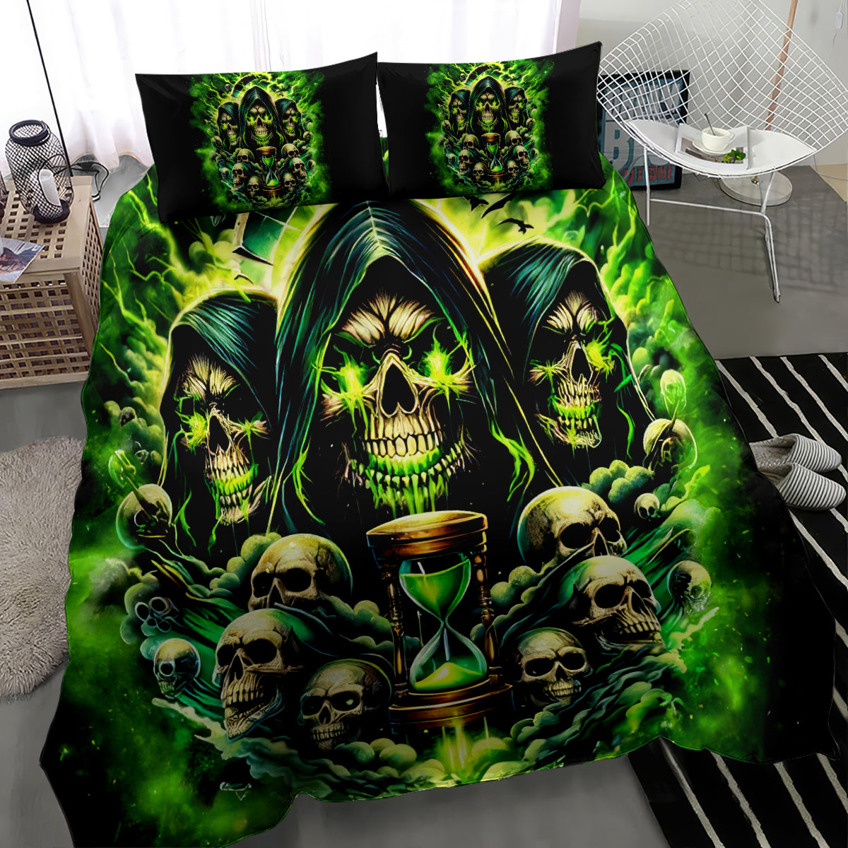 Flame Skull Bedding Set I Have 3 Sides Quite Sweet Funny Crazy - Wonder Print Shop