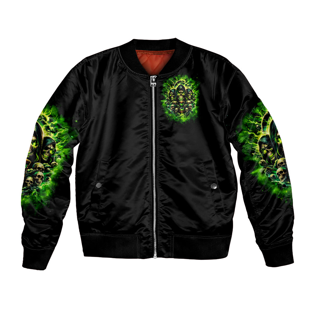 Flame Skull Bomber Jacket I Have 3 Sides Quite Sweet Funny Crazy - Wonder Print Shop