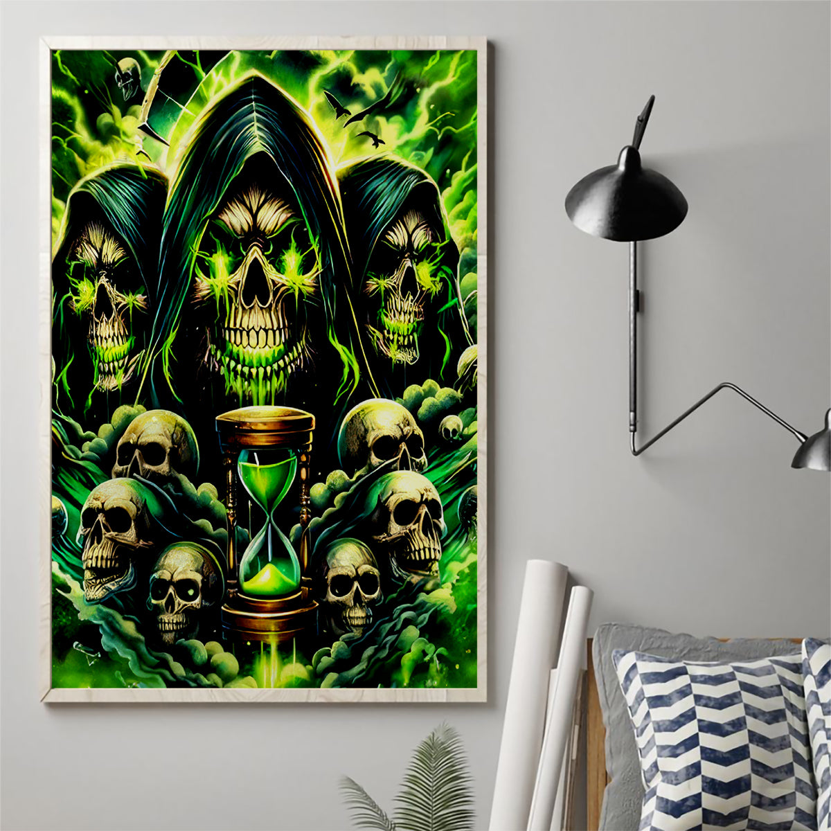 Flame Skull Canvas Wall Art I Have 3 Sides Quite Sweet Funny Crazy - Wonder Print Shop