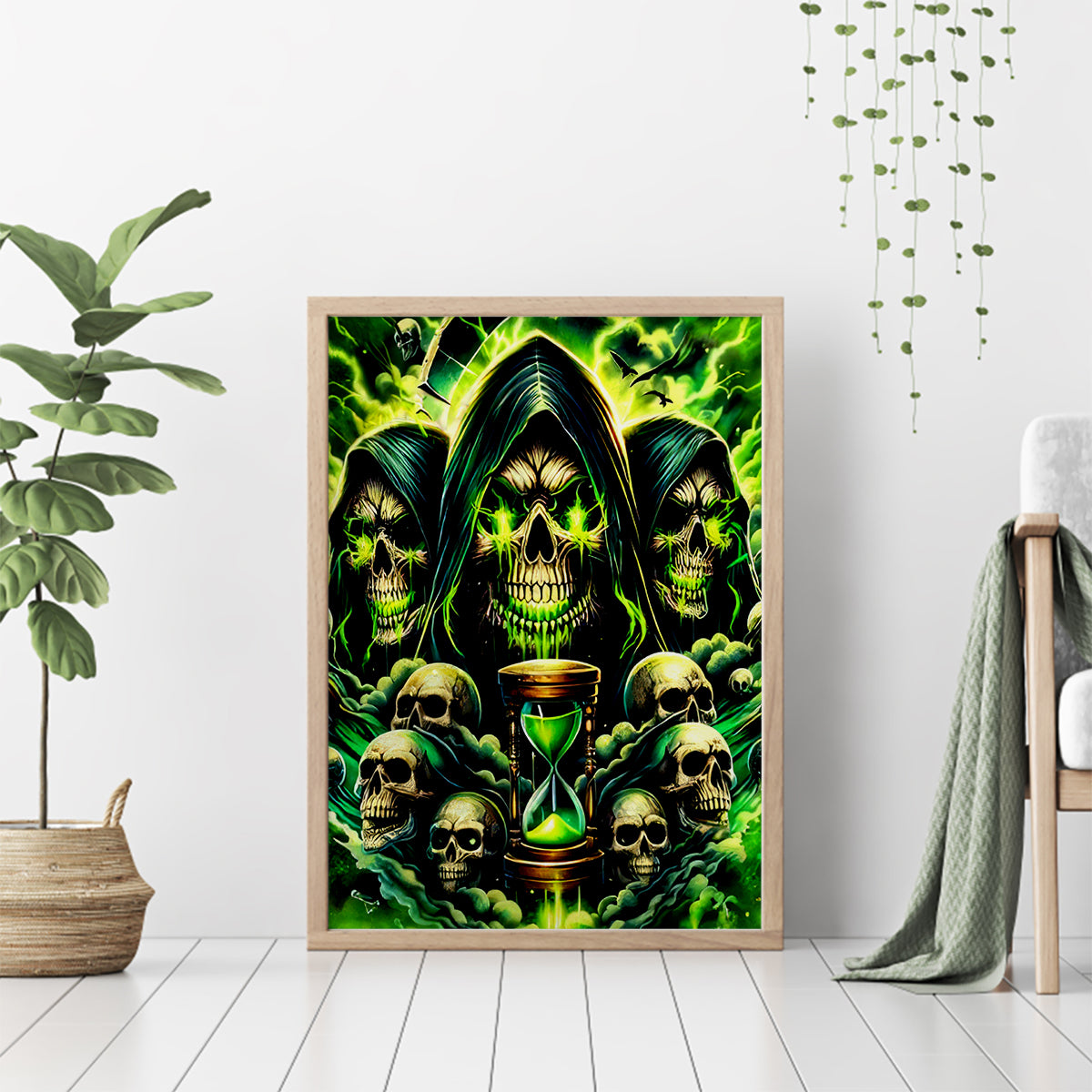 Flame Skull Canvas Wall Art I Have 3 Sides Quite Sweet Funny Crazy - Wonder Print Shop